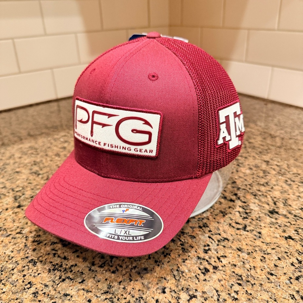Texas A&M Aggies Columbia PFG Truck Cap Hat Flexfit L/XL Maroon NEW